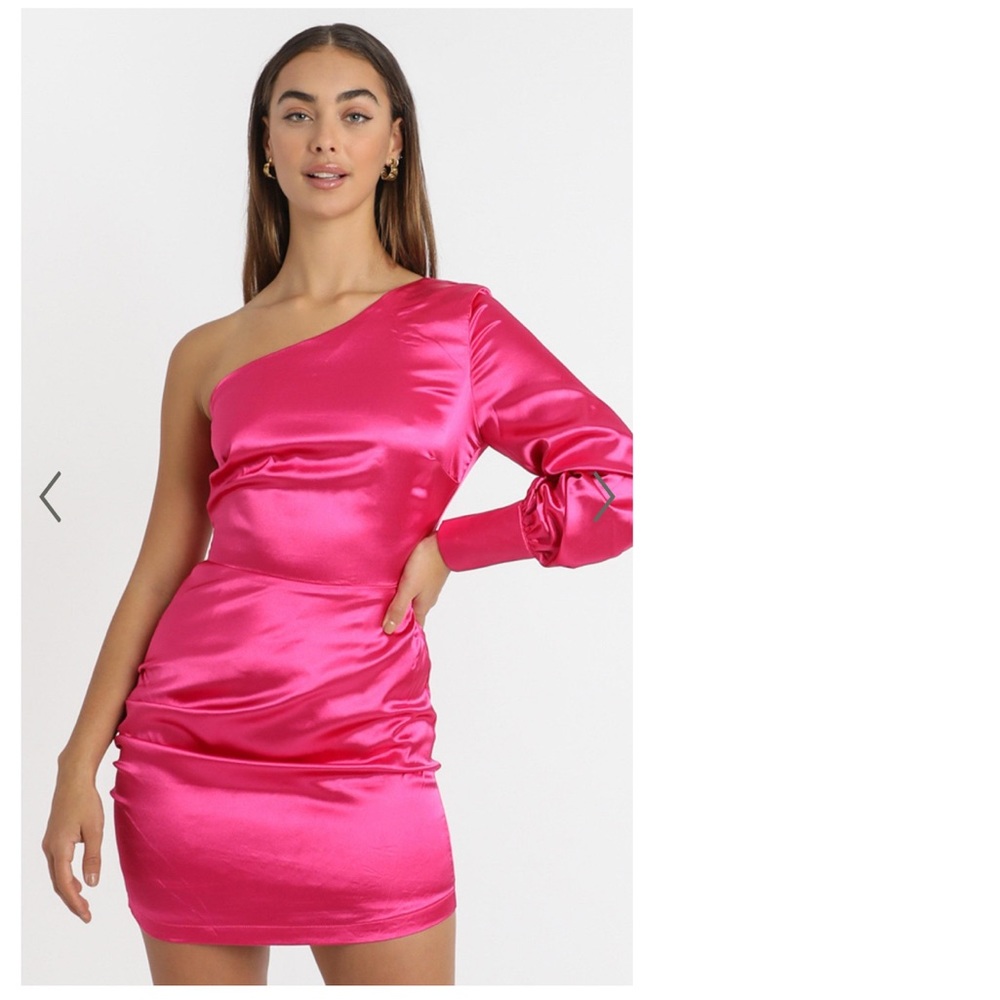 Showpiece One Shoulder Pink Dress